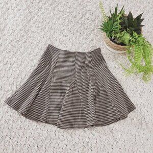 New Super Cute Academia Knit Stretchy Plaid & Pleated Skirt- S